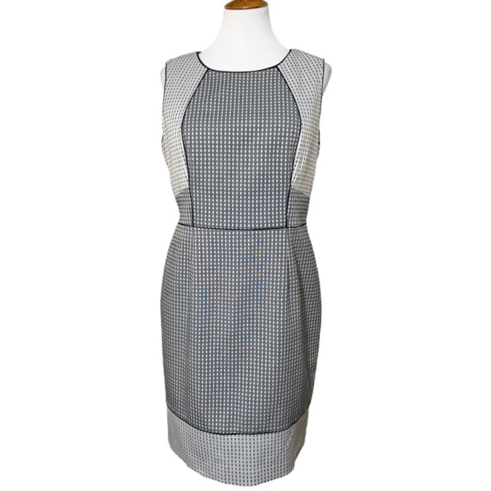 SOLD-Calvin Klein Sleeveless Colorblock Sheath Dress - Picture 1 of 9